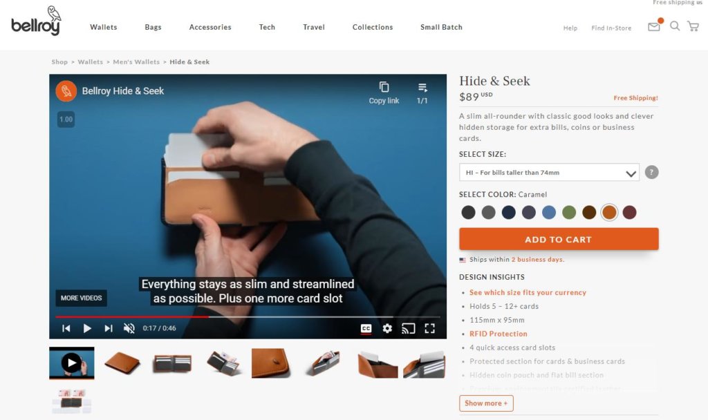 bellroy product video