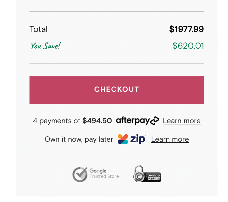 savings during a fast checkout