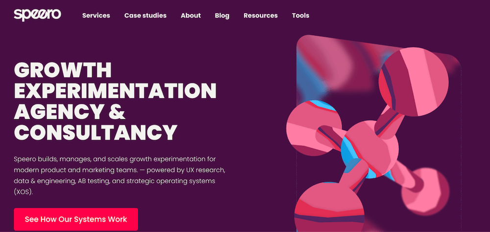 An example of the website for Speero, featured in The Best CRO Agencies for Growing SaaS Companies and DTC Brands.