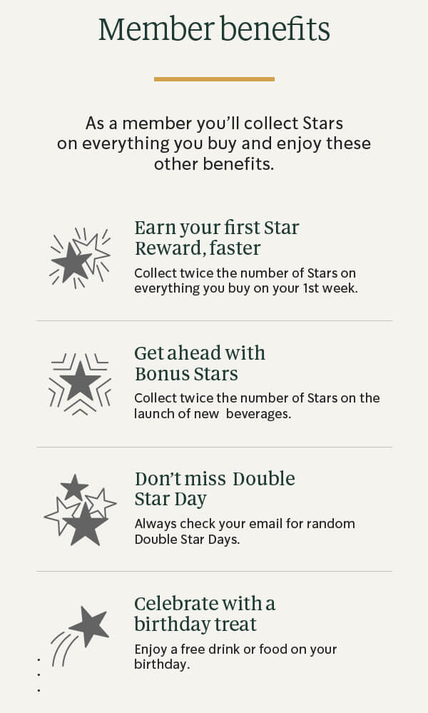 Starbucks rewards program benefits