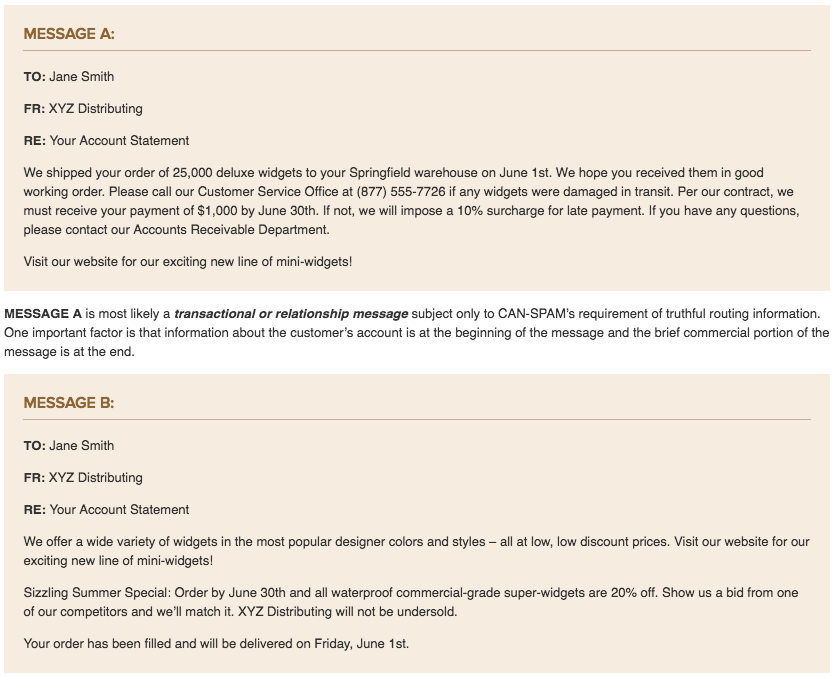 transactional emails canspam