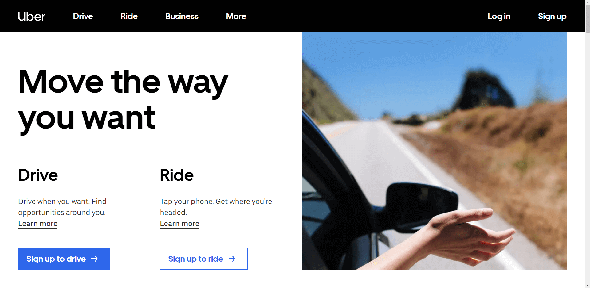 uber page